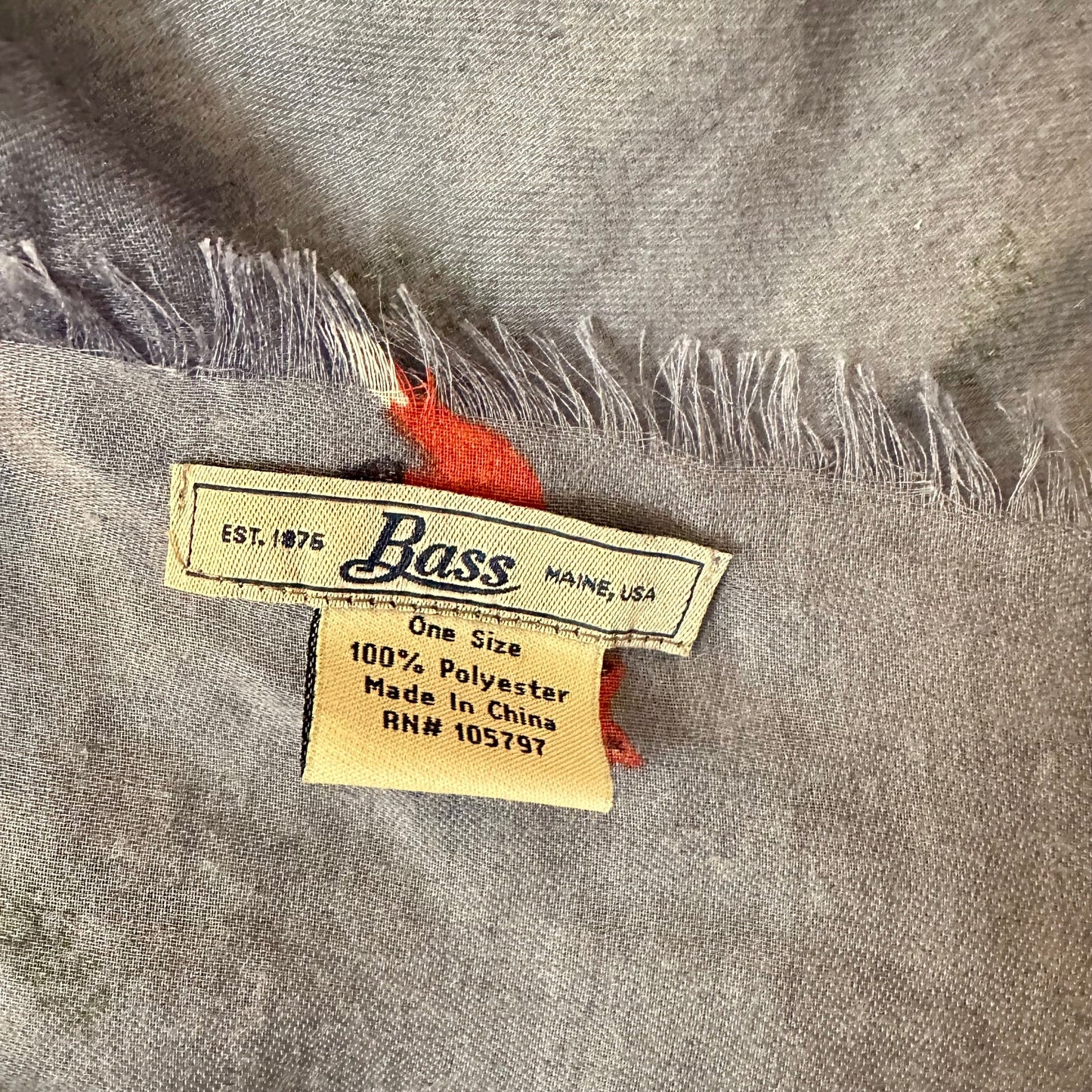 Fox Print Denim Blue Scarf Wrap w/ Fringe