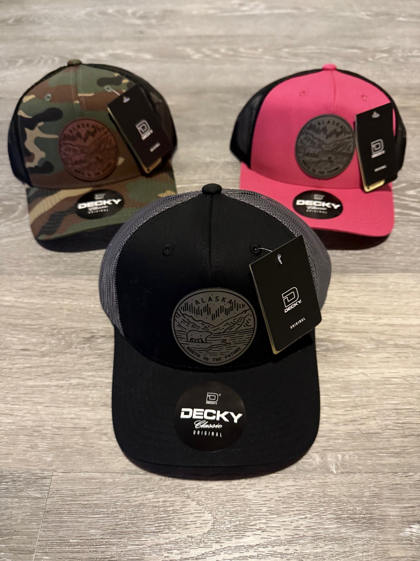 Alaska North to the Future Mesh Grey Patch x Mesh Trucker Hat