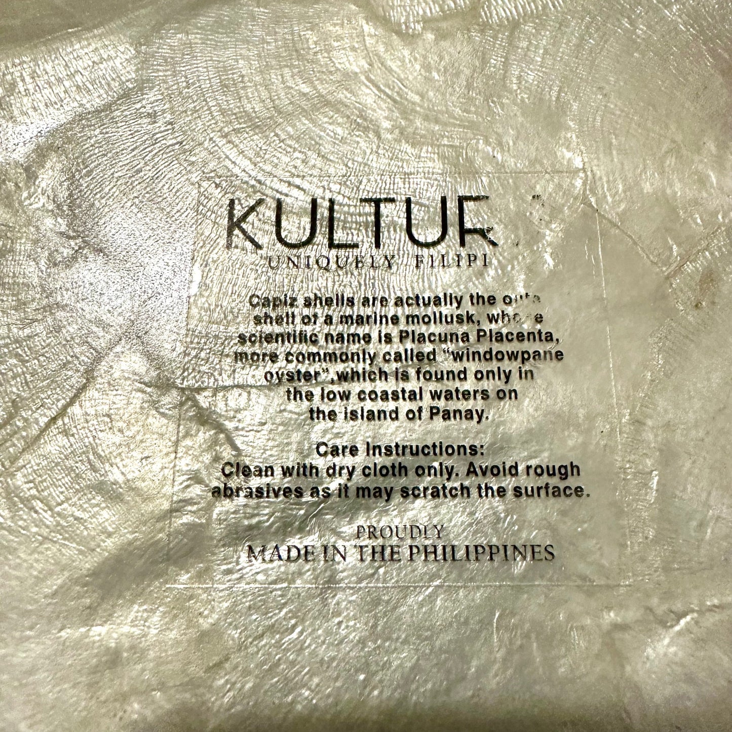 5pcs Capiz Shell 1pc Plate + 4pc Coasters by Kultura Philippines