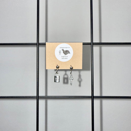 Antique Lock N Key Dangle Earrings