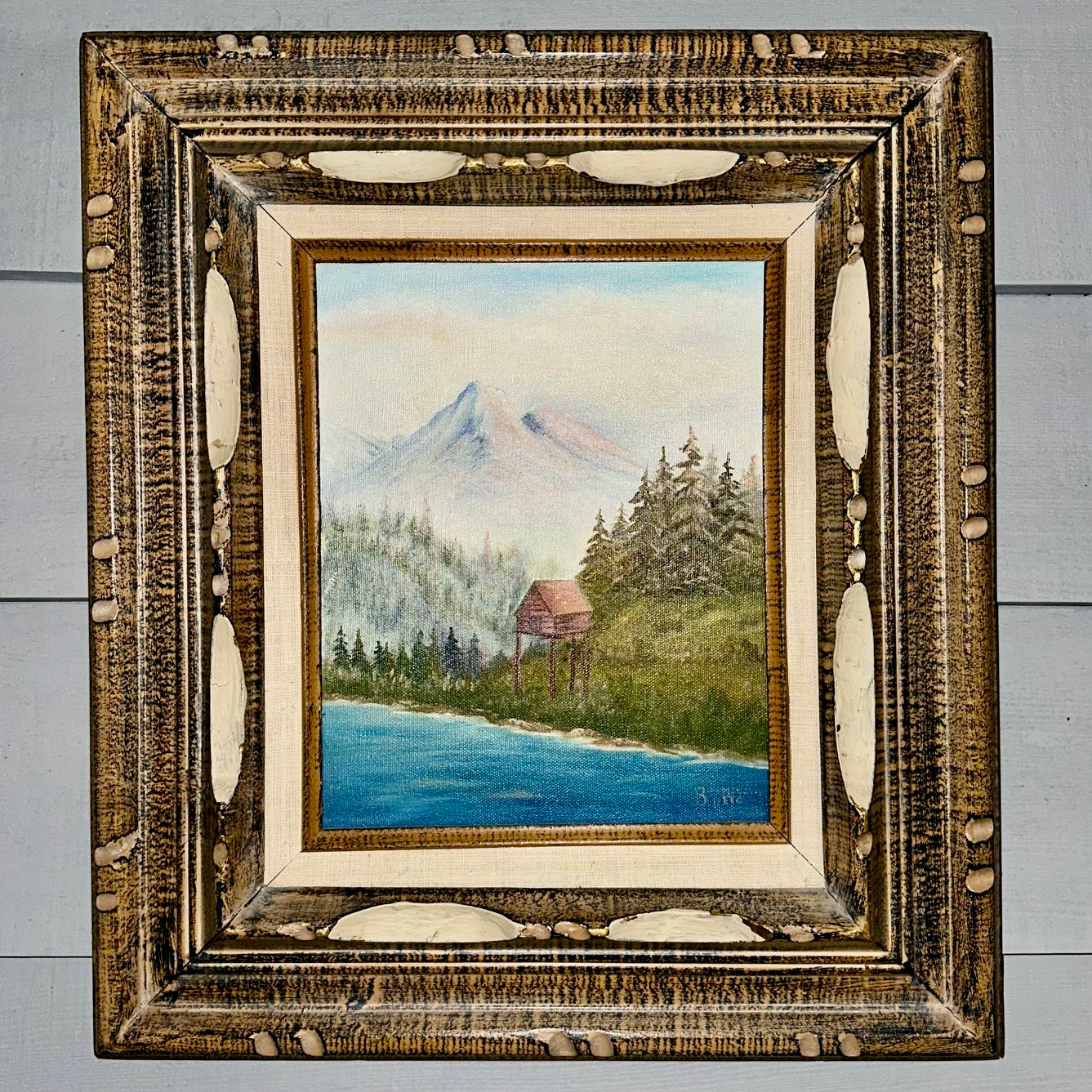 Lookout Hunting Cabin by the River Painting