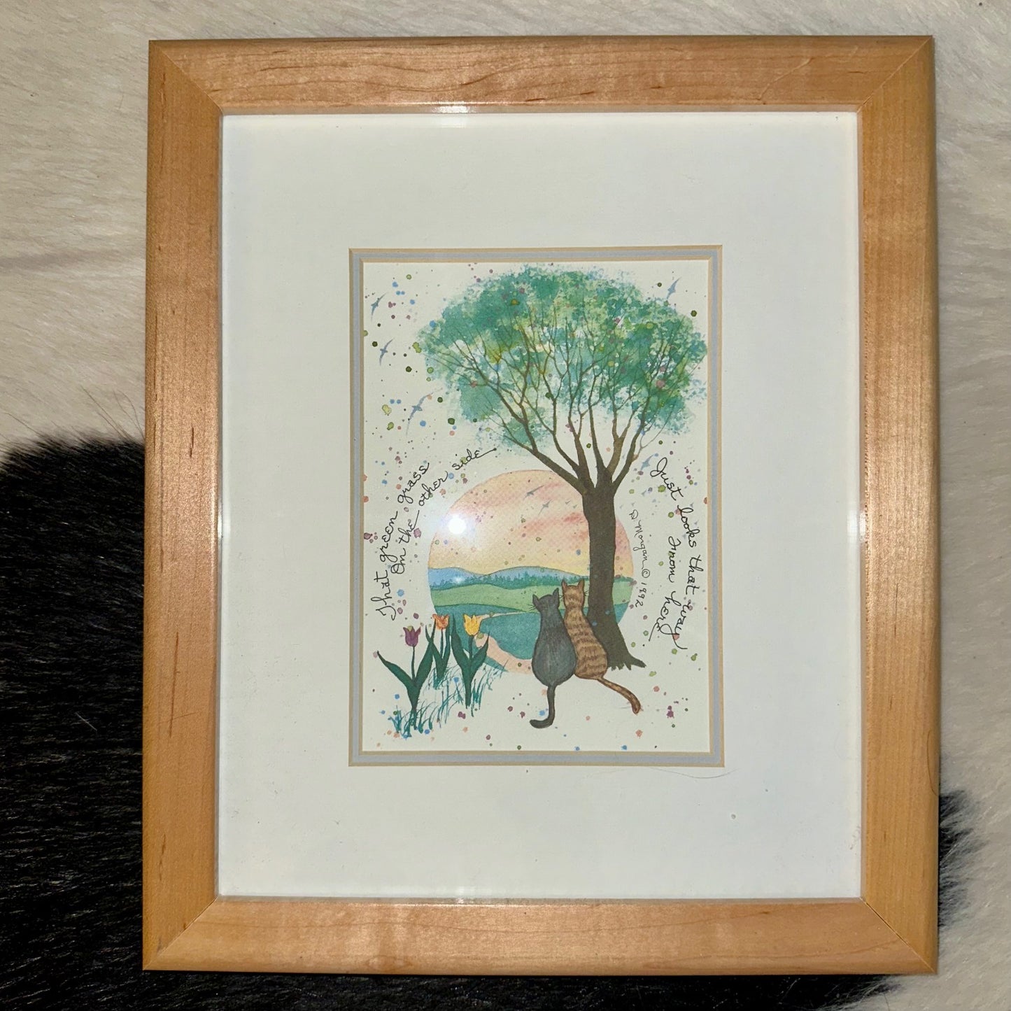 That Grass Is Greener... by D.Morgan Cat Art, 1992