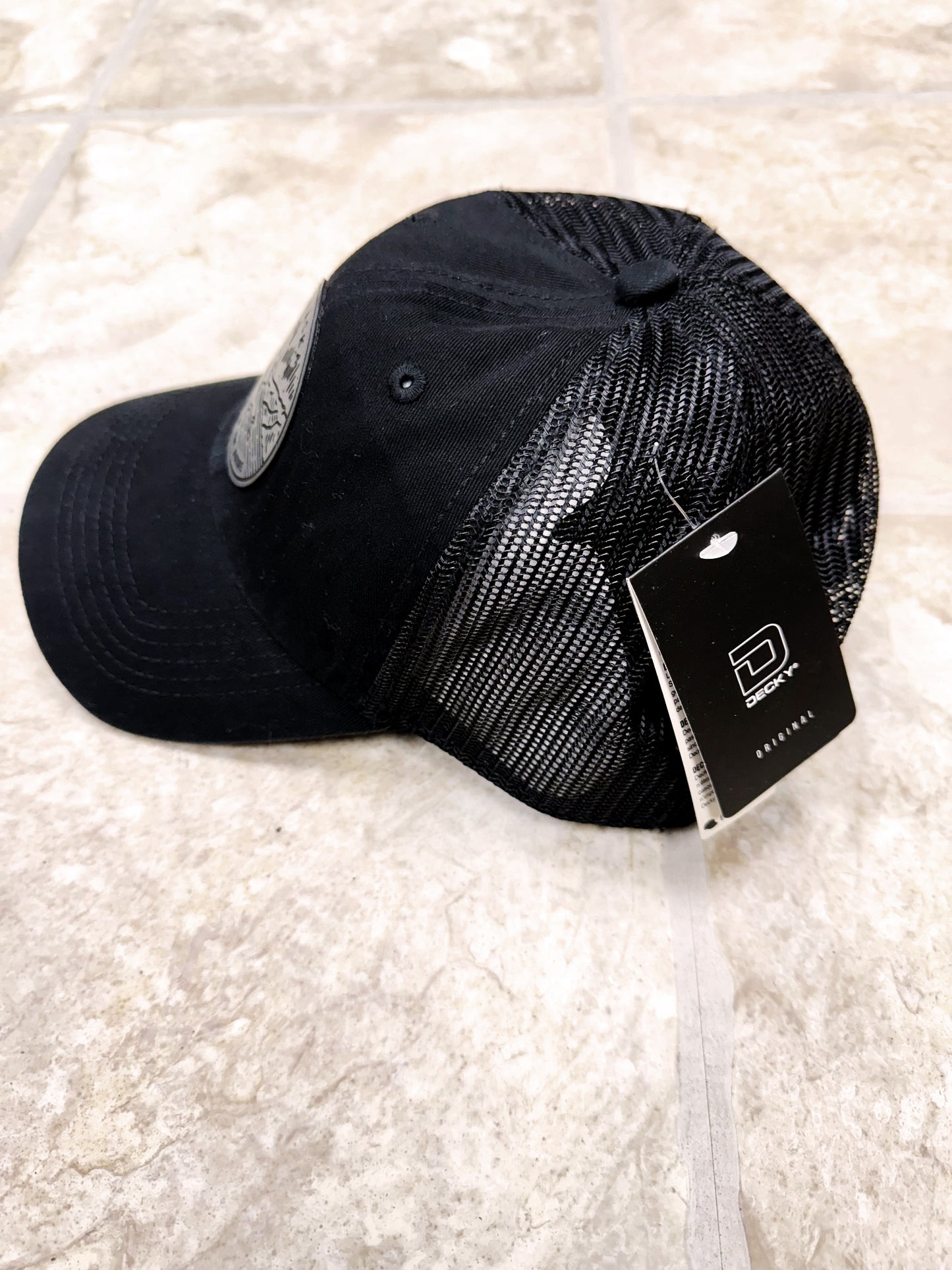 Alaska North to the Future Grey Patch x Relaxed Fit Mesh Trucker Black Hat