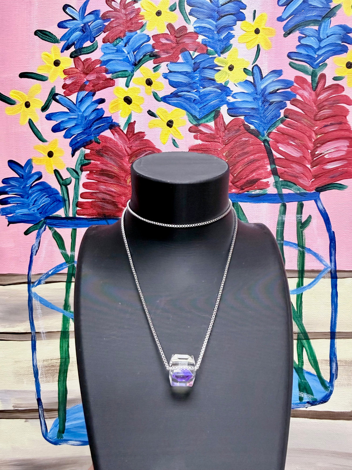 Crystal Cube Prism Necklace