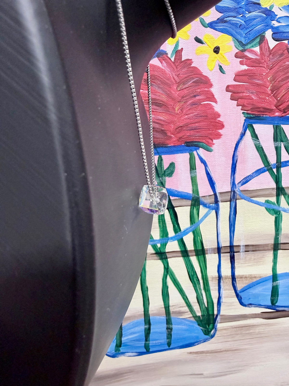 Crystal Cube Prism Necklace