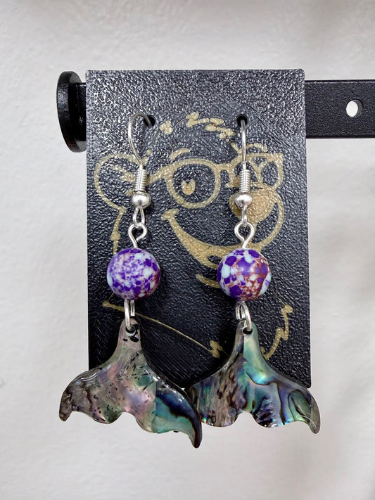 Alaska Iridessa Whale Tail Earrings, 4 Bead Colors