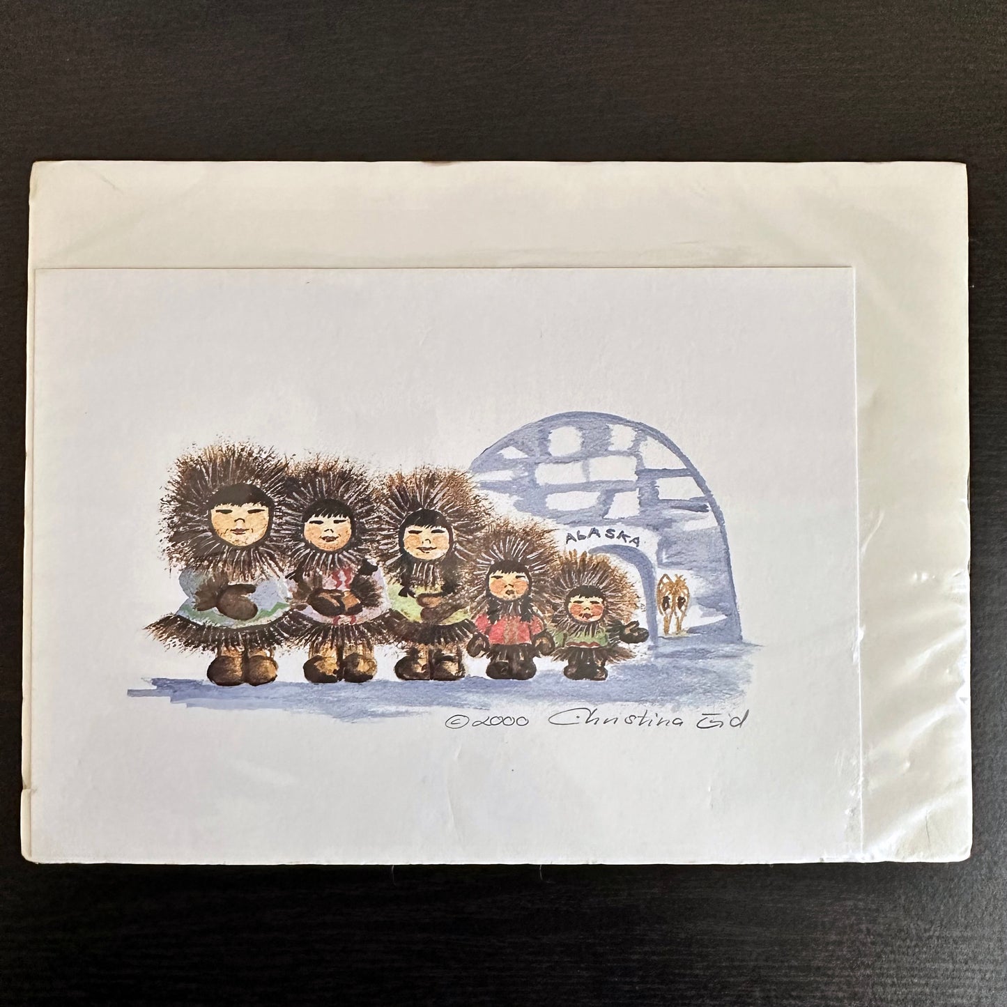 "A Family Portrait" Native Alaskan Family Watercolor 5x7 Art Print