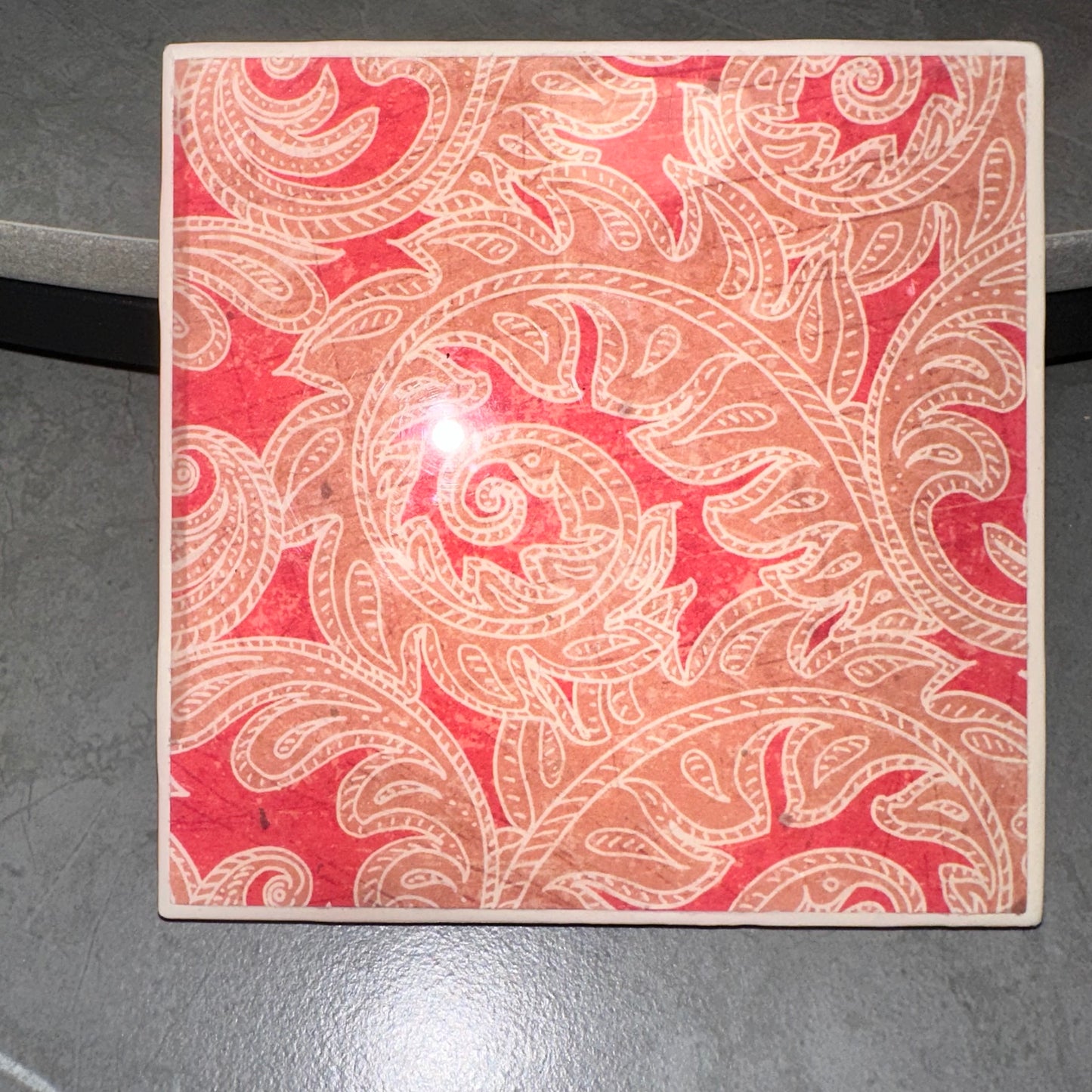 4pcs Paisley Vintage Ceramic Tile Coaster Set