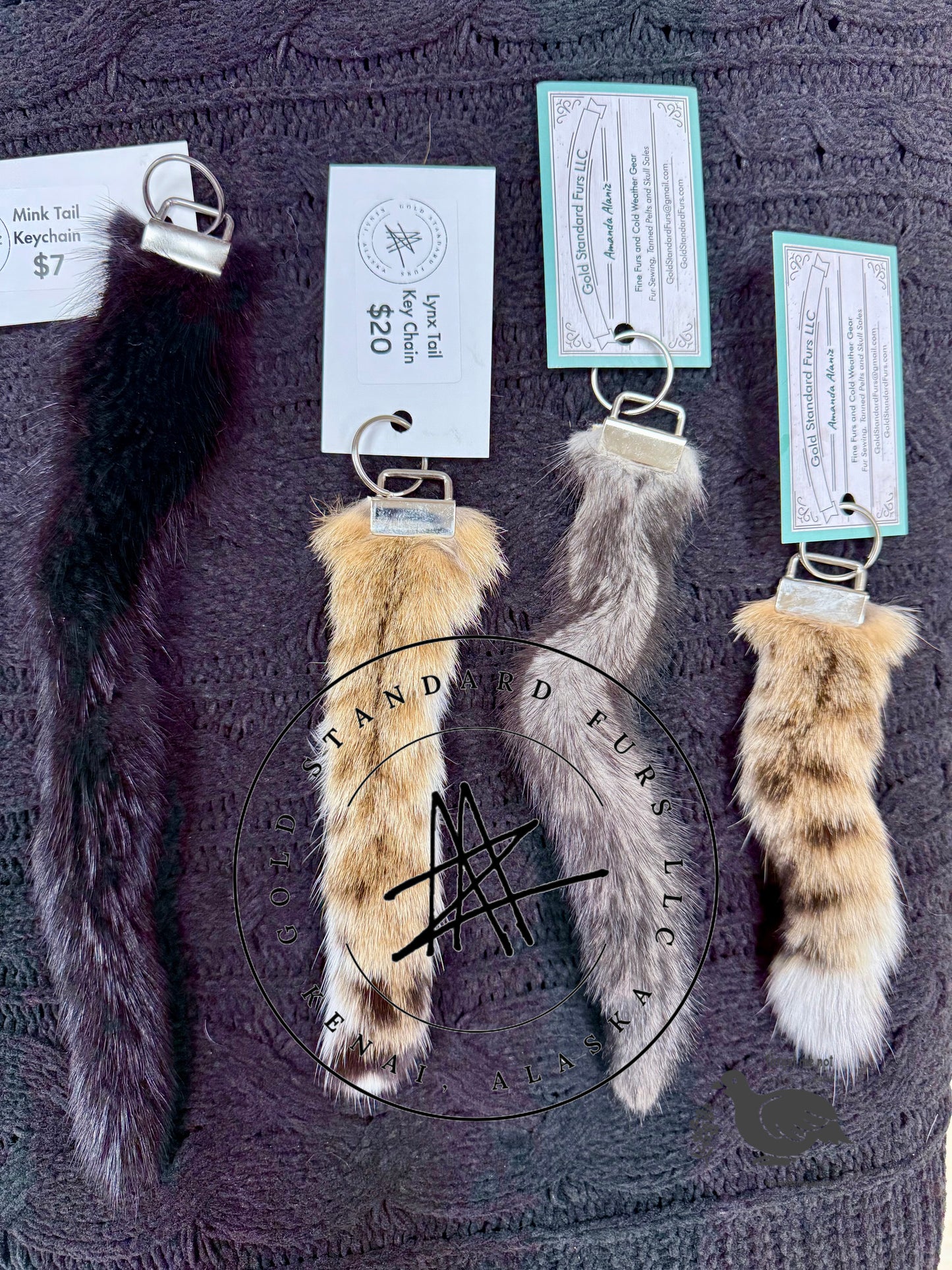 Mink Fur Tail Keychain GSF