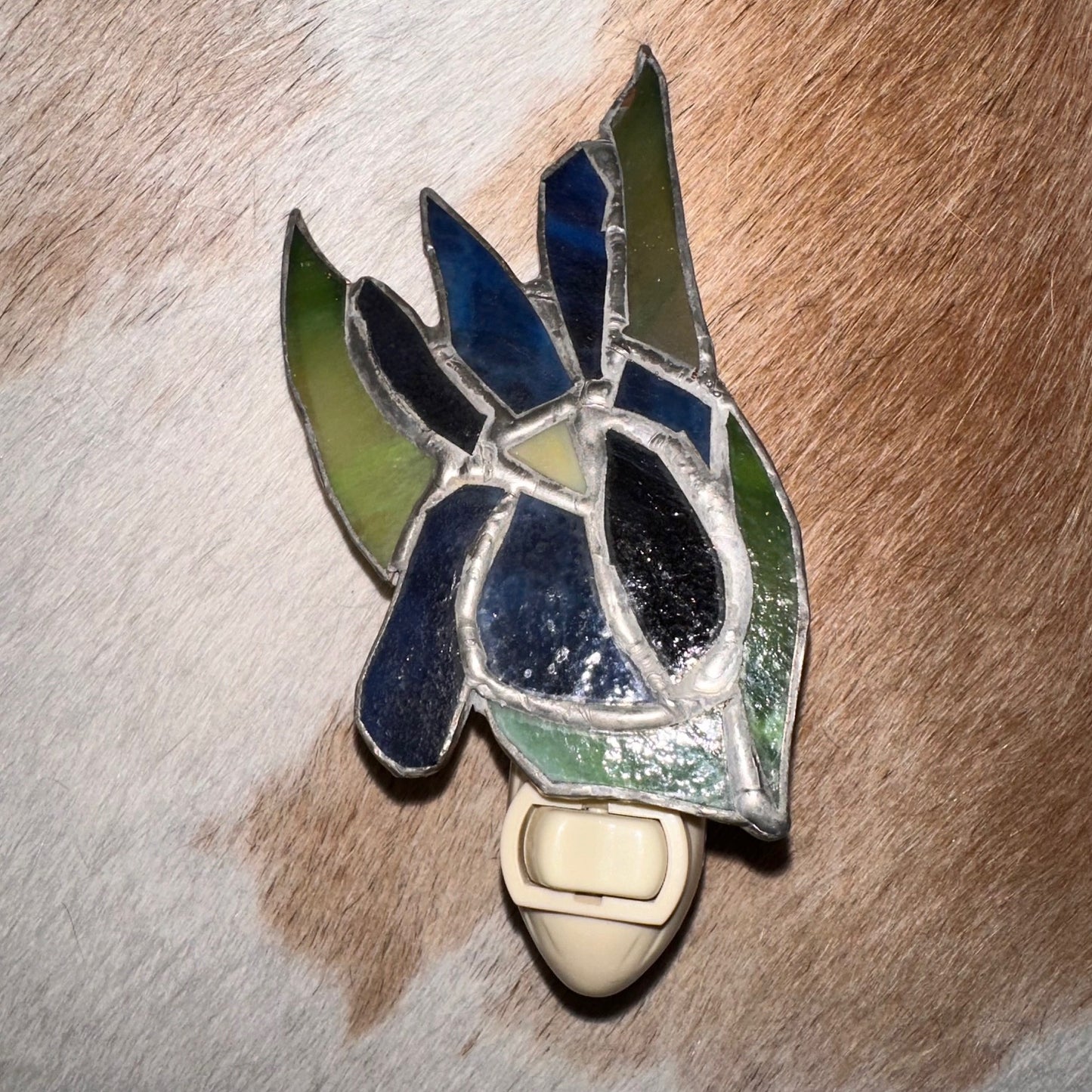 Iris Flower Stained Glass Night Light