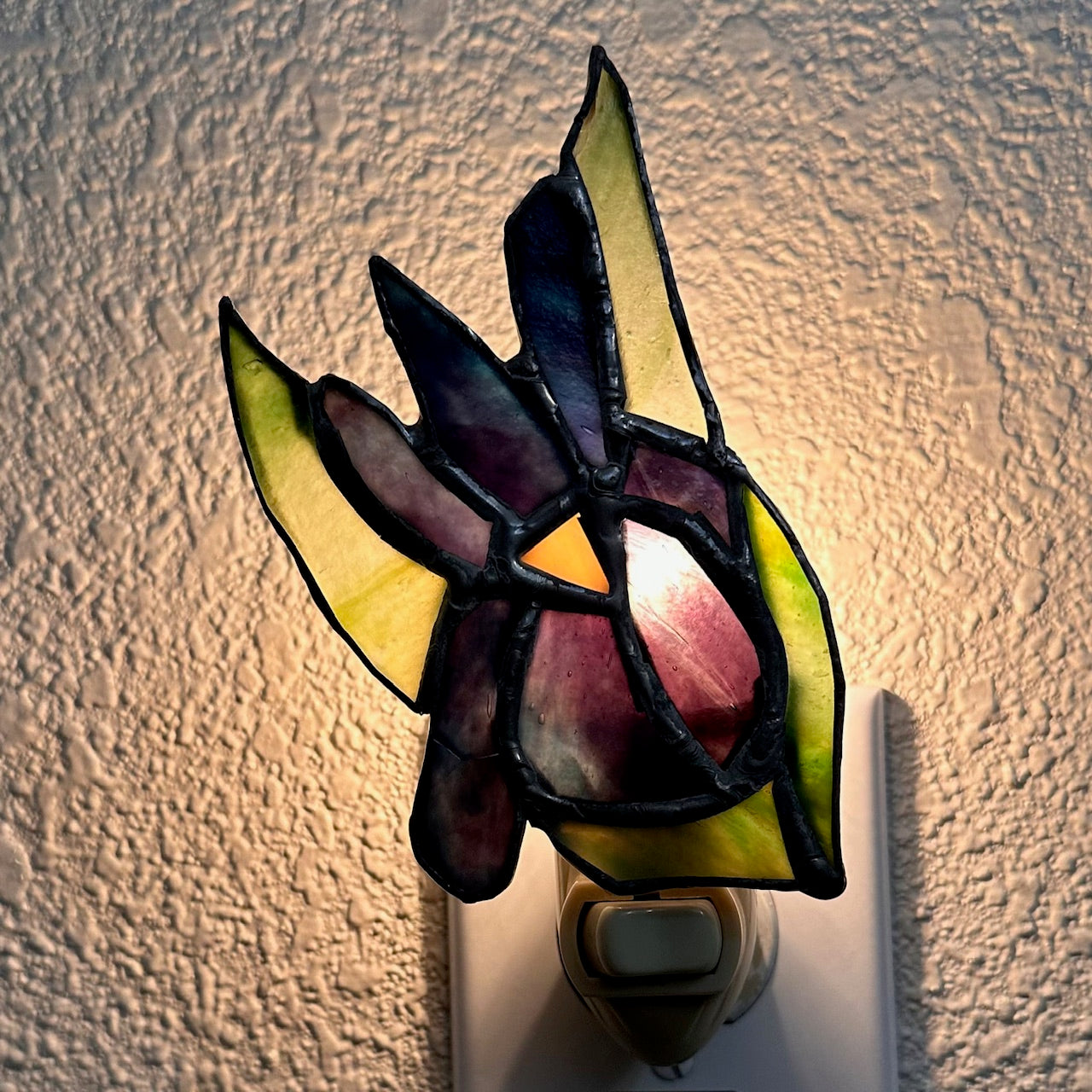 Iris Flower Stained Glass Night Light