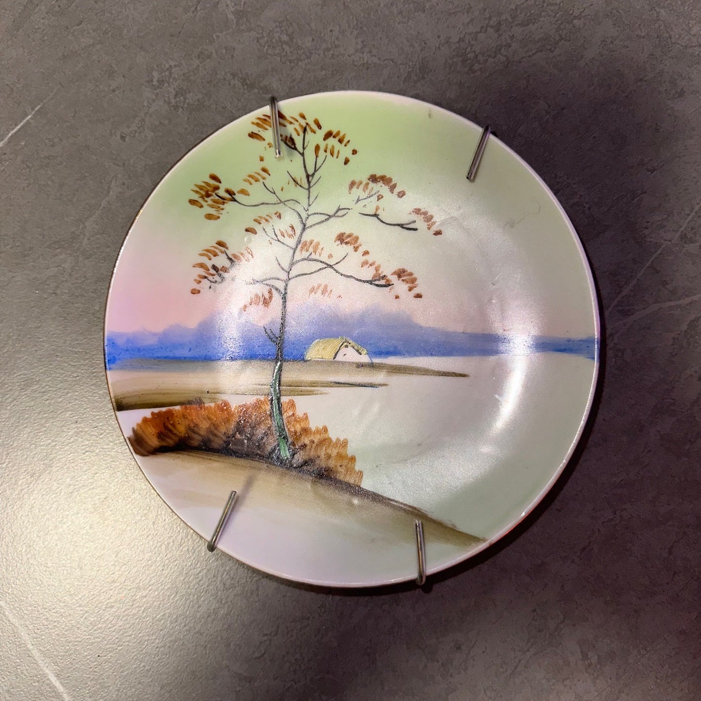 By The River Hand Painted Porcelain Plates Set