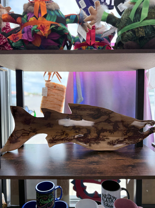 Salmon Lichtenberg Wood Burn Resin Wall Decor MAD