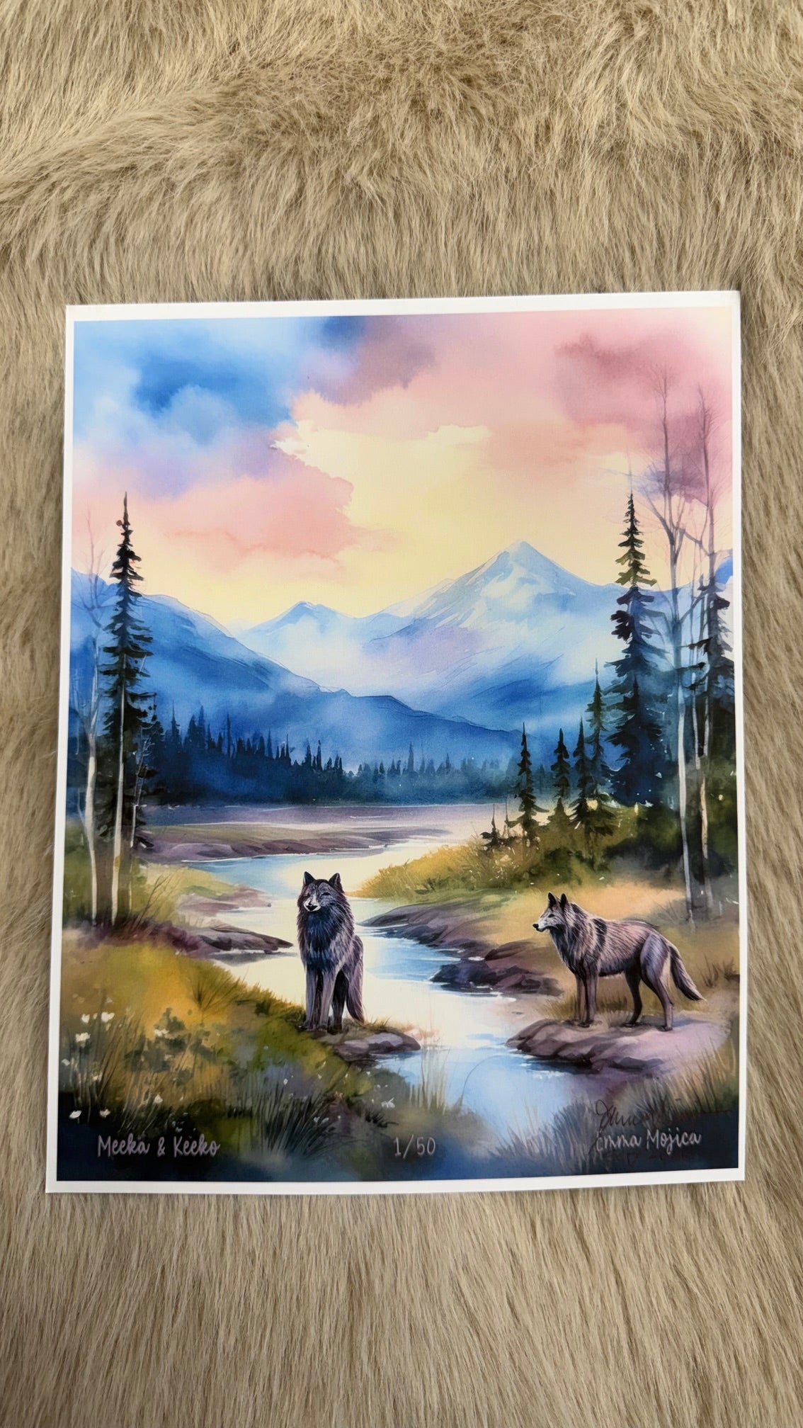 Meeka & Keeko, Two Wolves in the Alaska Wilderness I. Canvas
