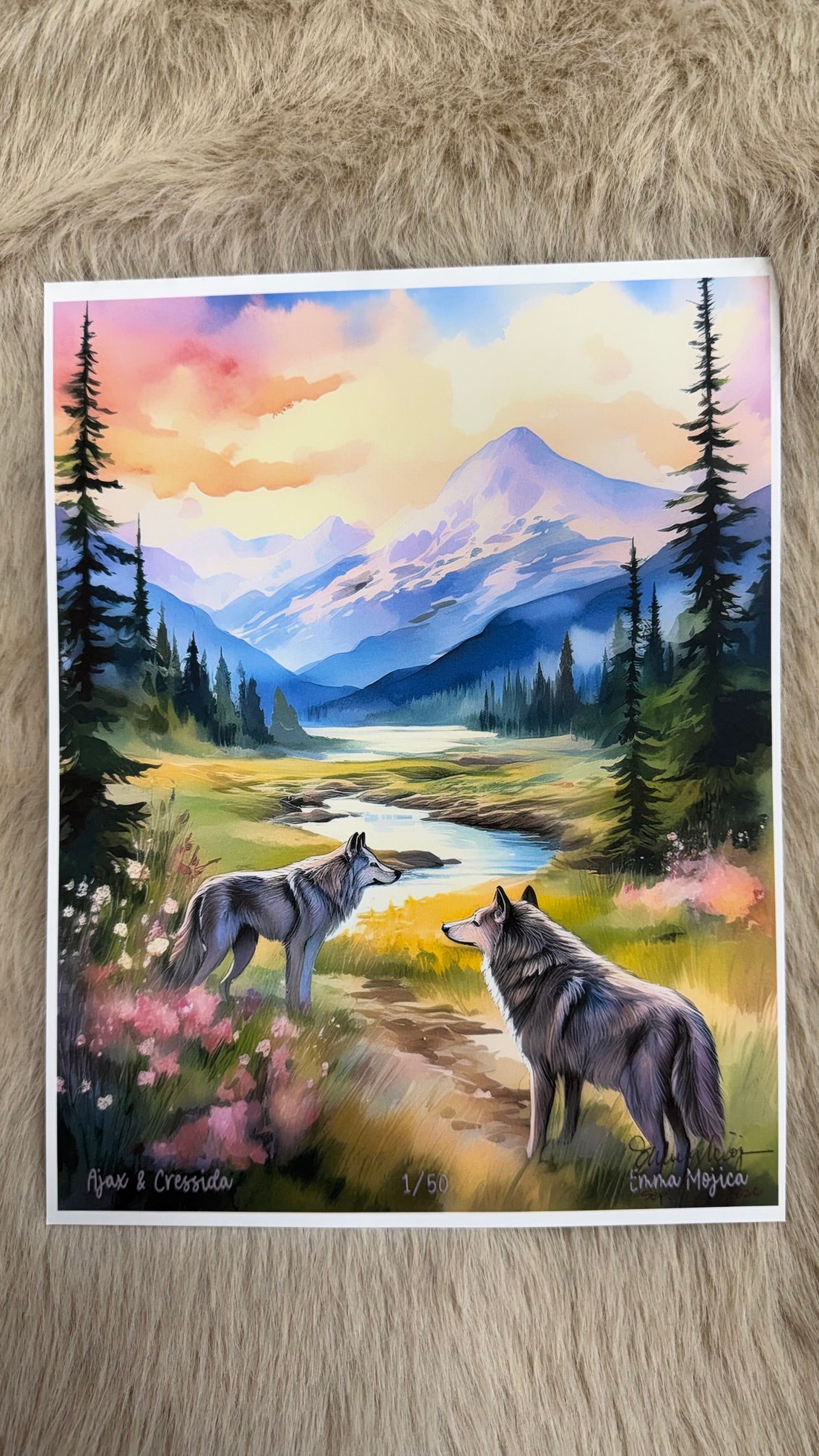 Ajax & Cressida, Two Wolves in the Alaska Wilderness II. Post Card