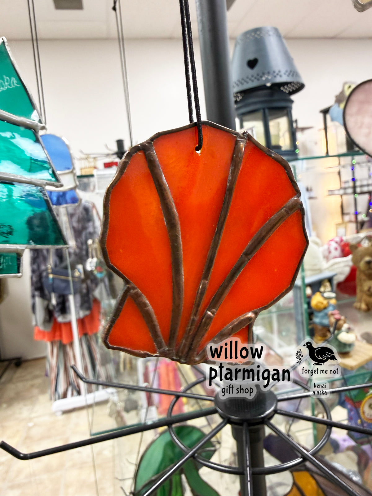 Alaska Clam Shell Stained Glass Art Suncatcher AKR