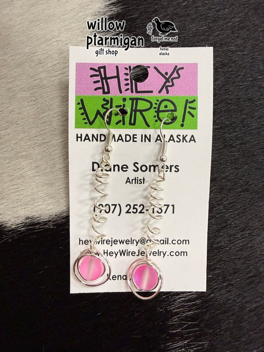 Coil Wire Wrap Dangle Earrings, 3 Colors HW