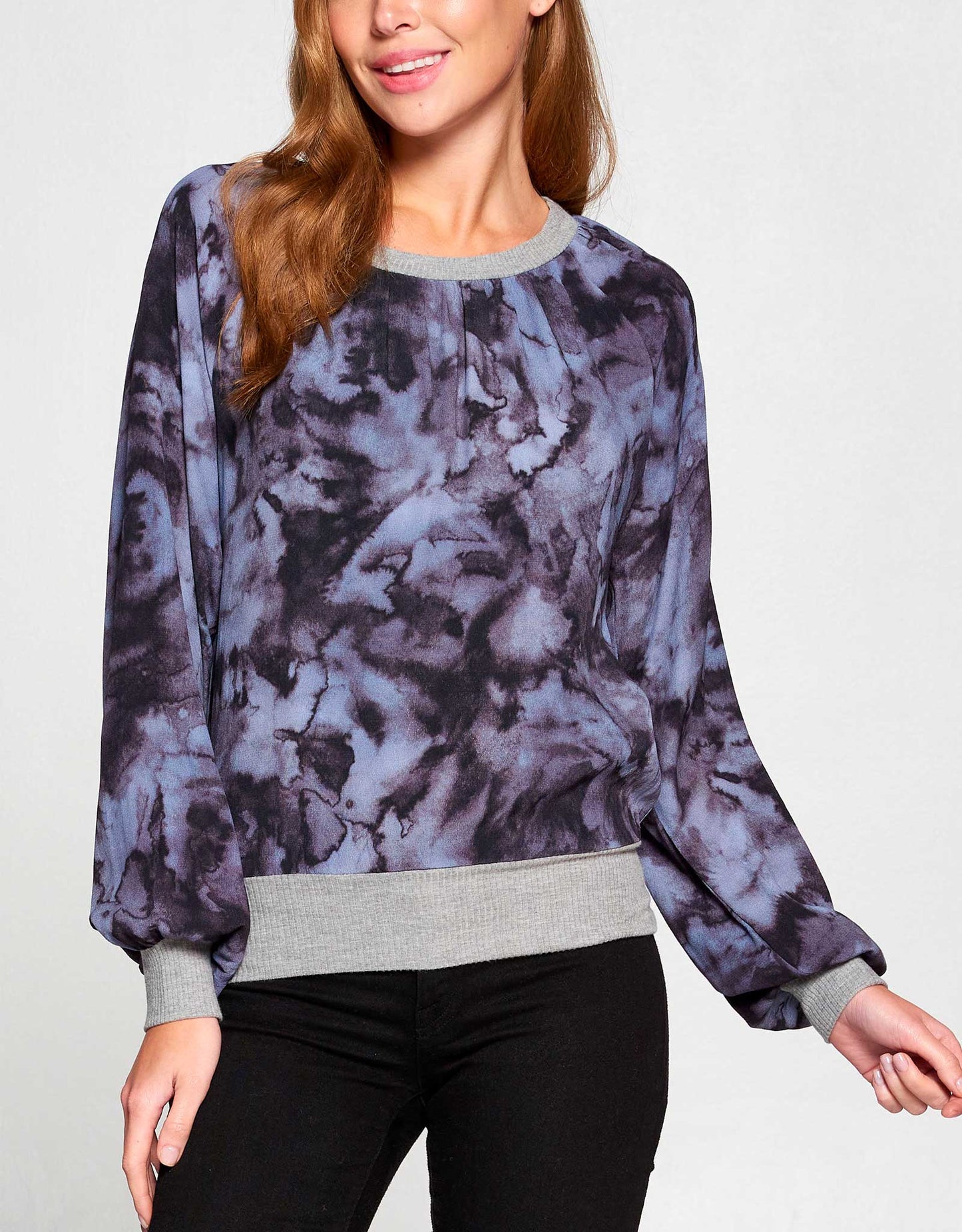 Jenny Tie Dye Crewneck Sweatshirt Blouse