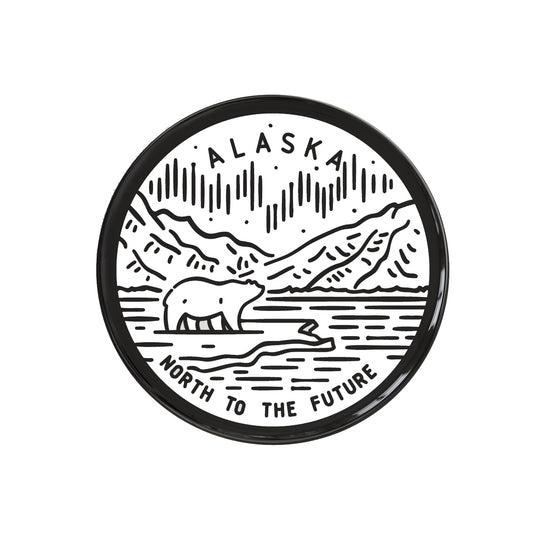 Alaska North To The Future Button Pin