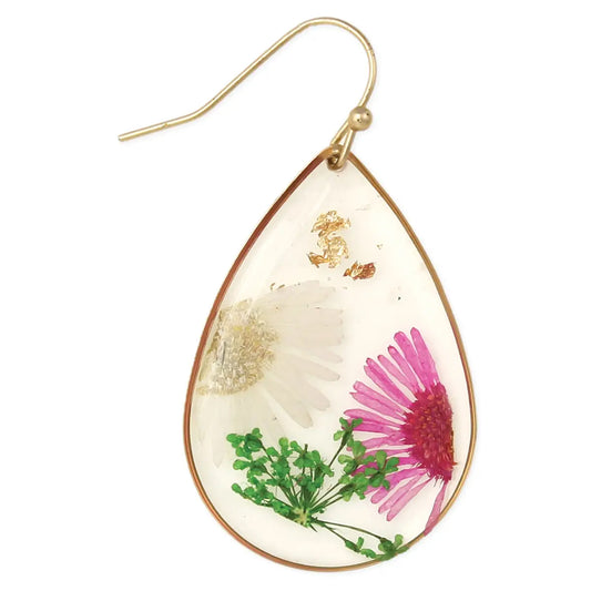 Glacier Drop Arctic Wild Dried Flower Earrings