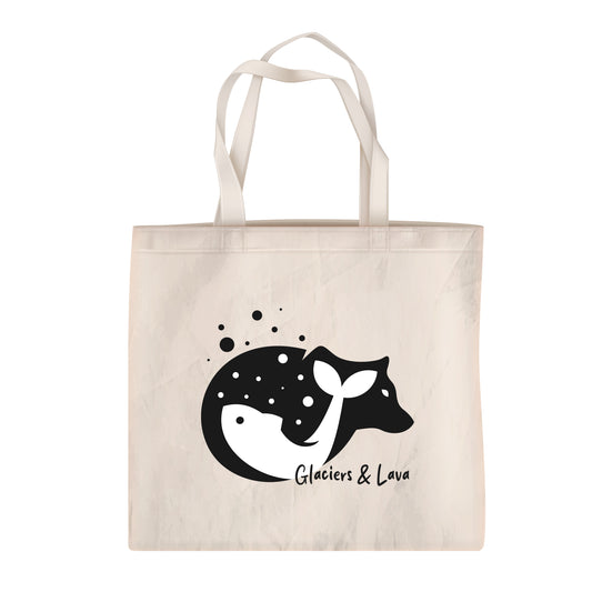 Bear Fish Yin Yang Canvas Tote Bag