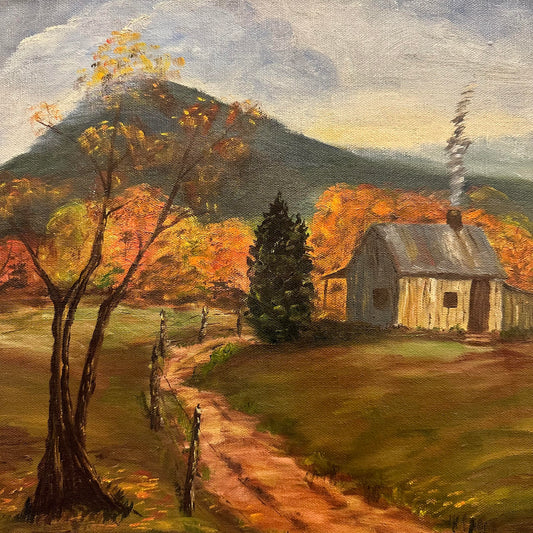 Homestead Farm Landscape 12"x16" Original Oil Painting on Canvas