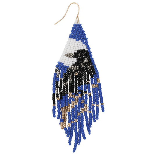 Rhiannon Mystic Raven Beaded Fringe Earrings