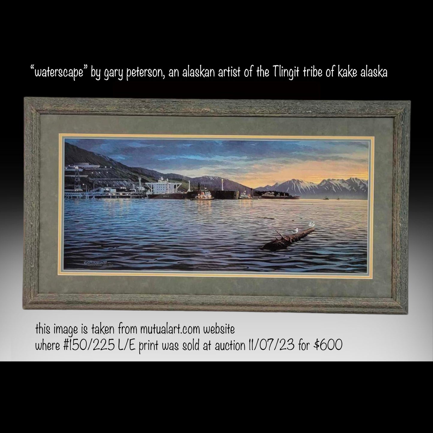 Ships at Port Waterscape Lithograph Art Print 19"x38" LE S/N