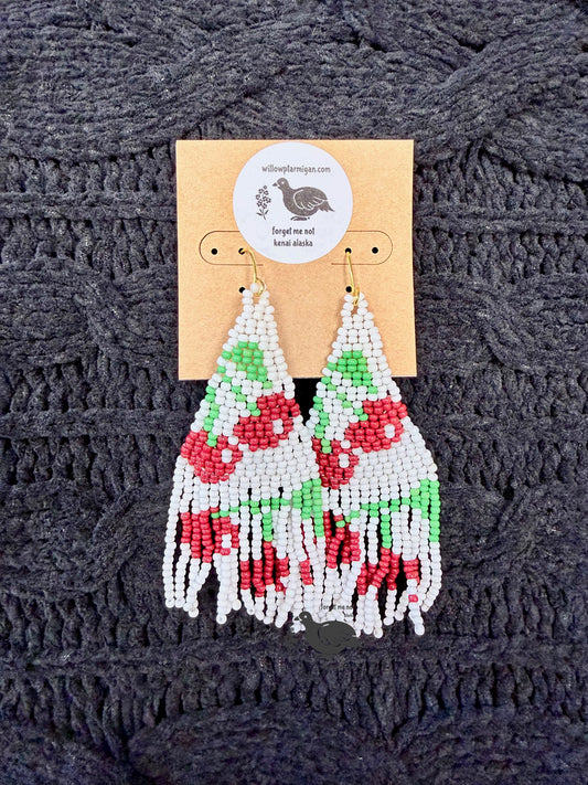 Alaska North Star Cherry Bead Earrings