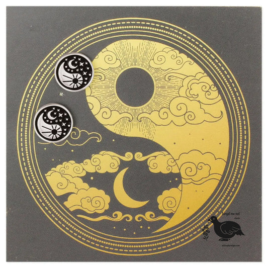 Celestial Yin Yang Stud Earrings