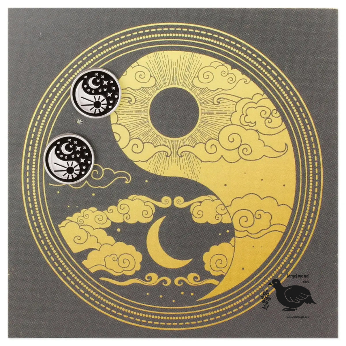 Celestial Yin Yang Stud Earrings