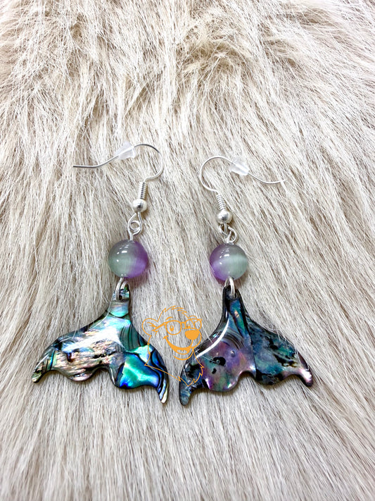 Alaska Iridessa Whale Tail Earrings, 4 Bead Colors