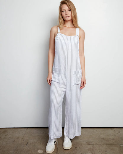Kerry Stripe Linen Crop Overall