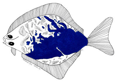 Halibut Homer Kachemak Bay Print w/ Easel PAK