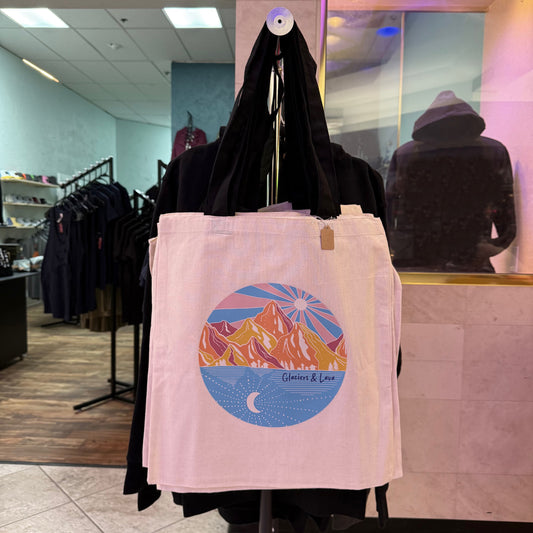 Cosmic Landscape Black Handle Linen Tote Bag ★