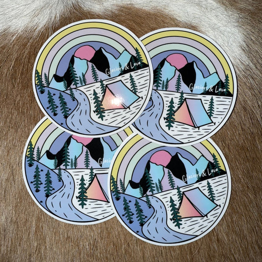Aurora Camping Sticker