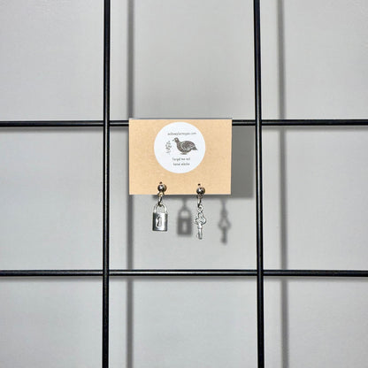 Antique Lock N Key Dangle Earrings