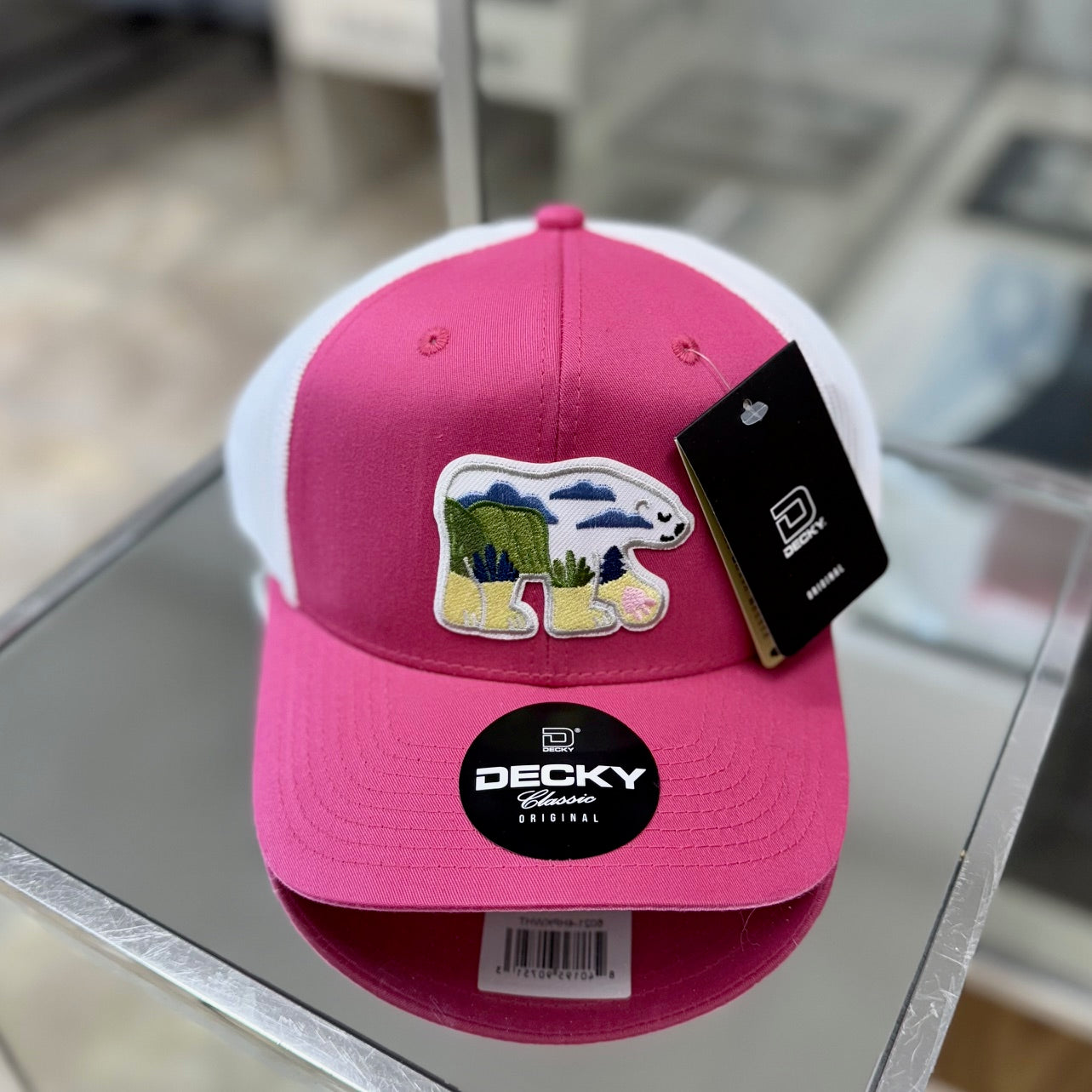 Arctic Polar Bear Patch x Mesh Trucker Hat (Pink/White), Special Order