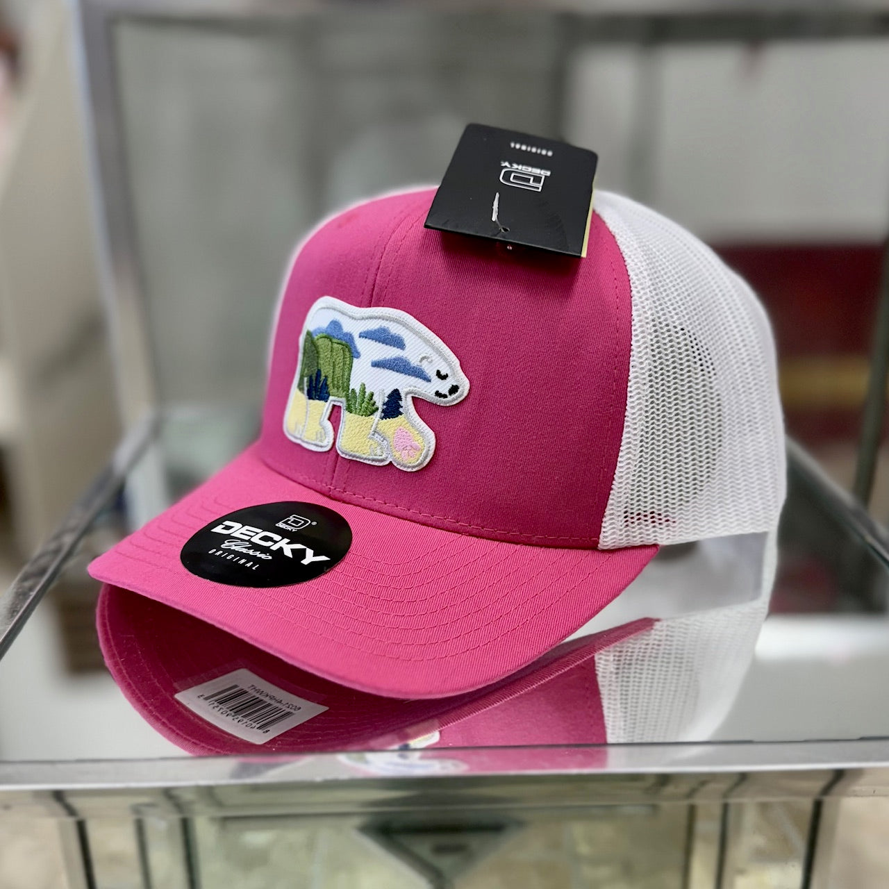 Arctic Polar Bear Patch x Mesh Trucker Hat (Pink/White), Special Order