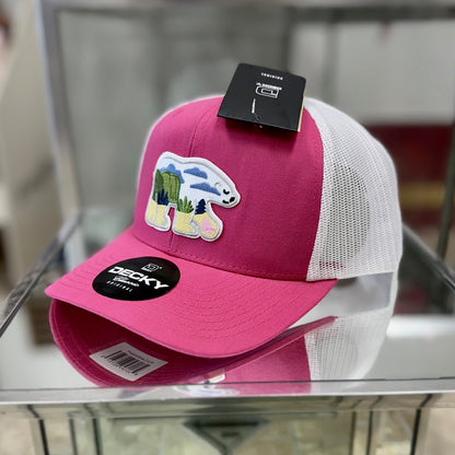 Arctic Polar Bear Patch x Mesh Trucker Hat (Pink/White), Special Order