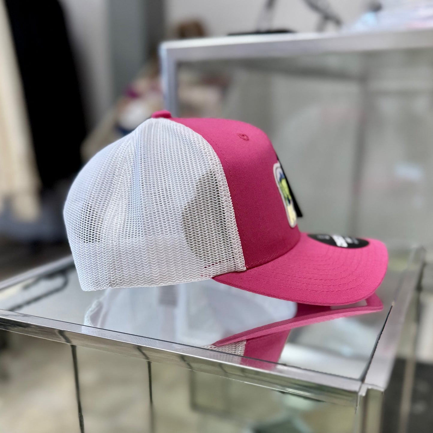 Arctic Polar Bear Patch x Mesh Trucker Hat (Pink/White), Special Order