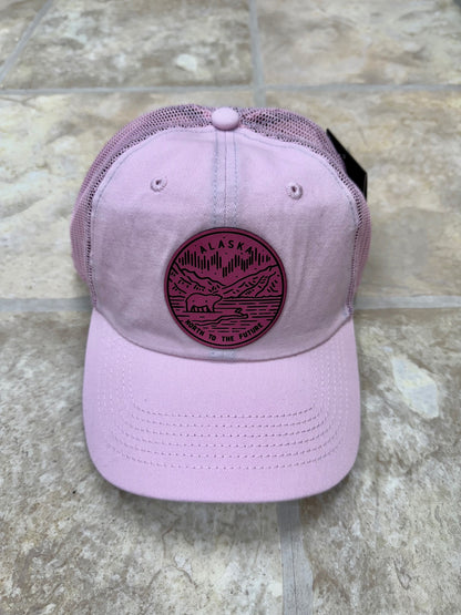 Alaska North to the Future Pink Patch x Relaxed Fit Mesh Trucker Pink Hat