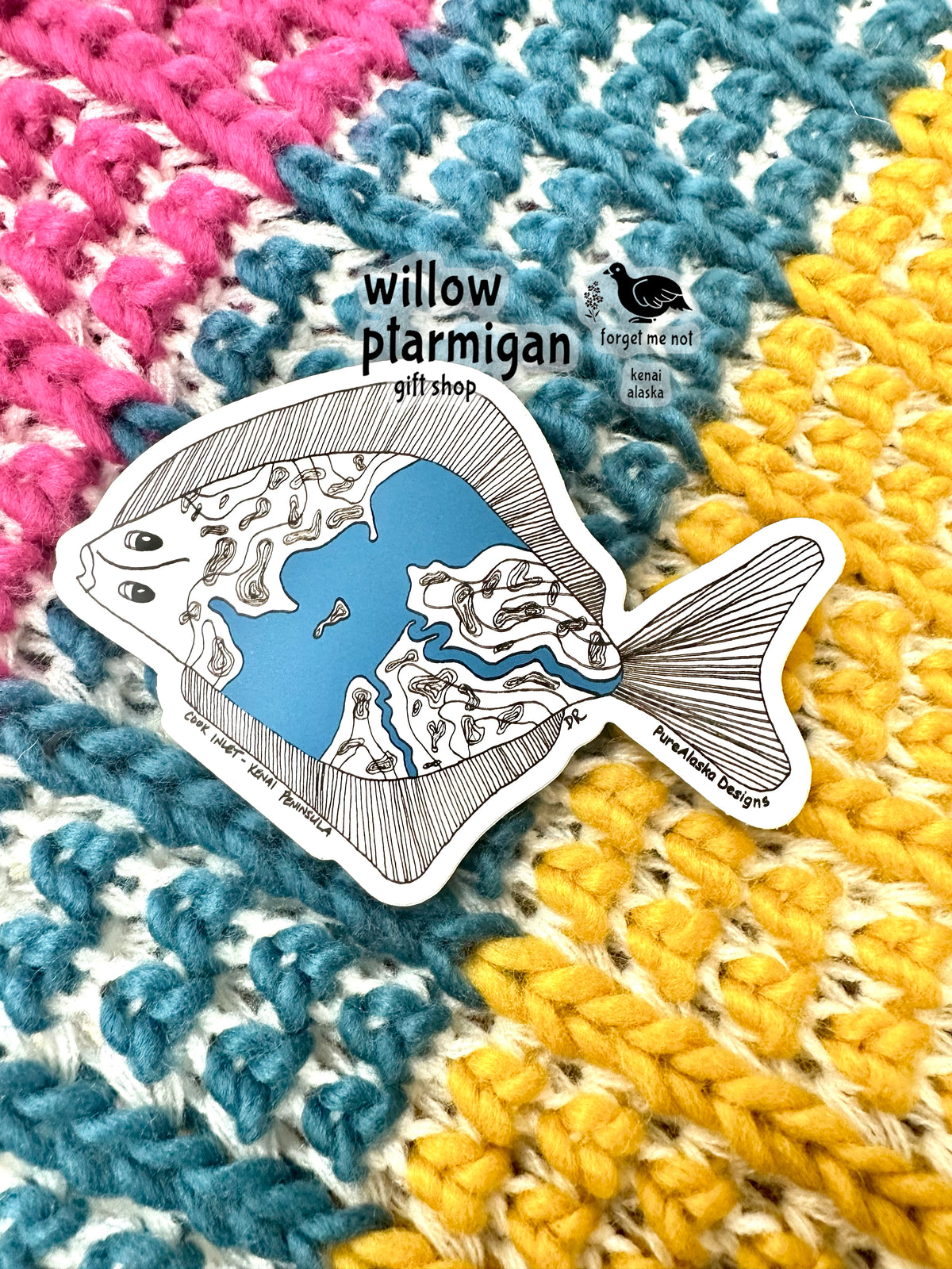 Halibut Cook Inlet Alaska Sticker PAK