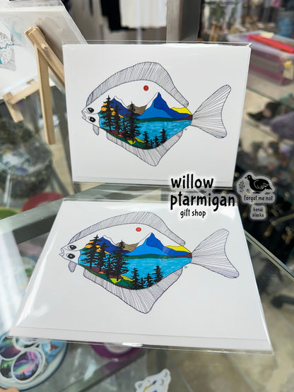 Halibut Alaska Landscape Note Card w/ Envelope PAK