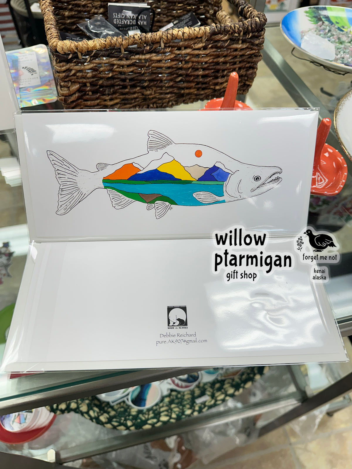 Salmon Alaska Landscape Note Card w/ Envelope Lg PAK