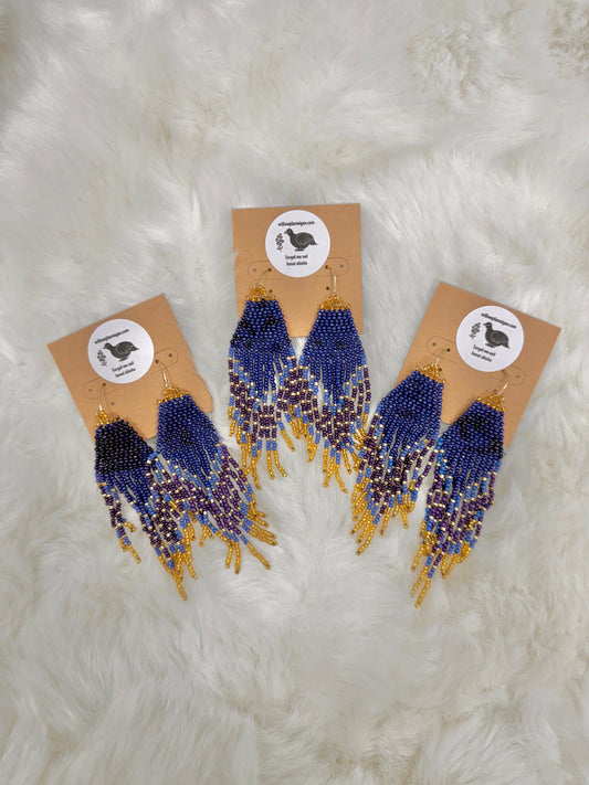 Isis Glam Goddess Beaded Fringe Earrings