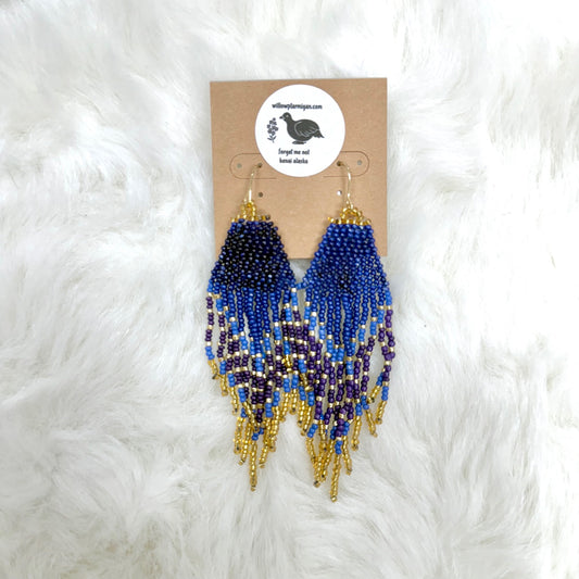 Isis Glam Goddess Beaded Fringe Earrings