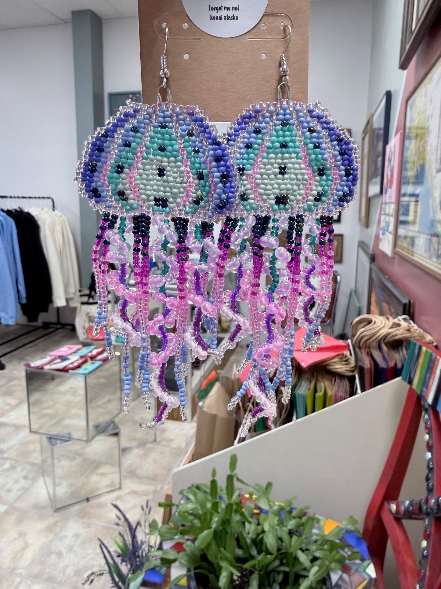 Alaska Moon Jellyfish Bead Earrings