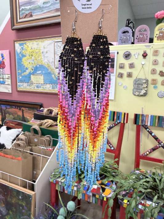 Aurora Borealis Rare Northern Lights Bead Earrings