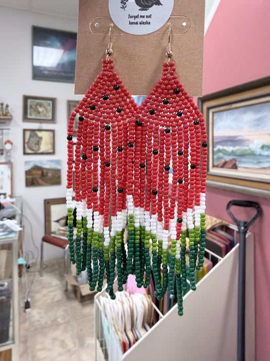 Alaska Forever Summer Watermelon Bead Earrings